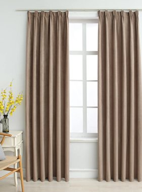 VidaXL Gordijnen verduisterend met haken 2 st 140x225 cm taupe