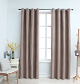 VidaXL Gordijn verduisterend met metalen ringen 2 st 140x245 cm taupe