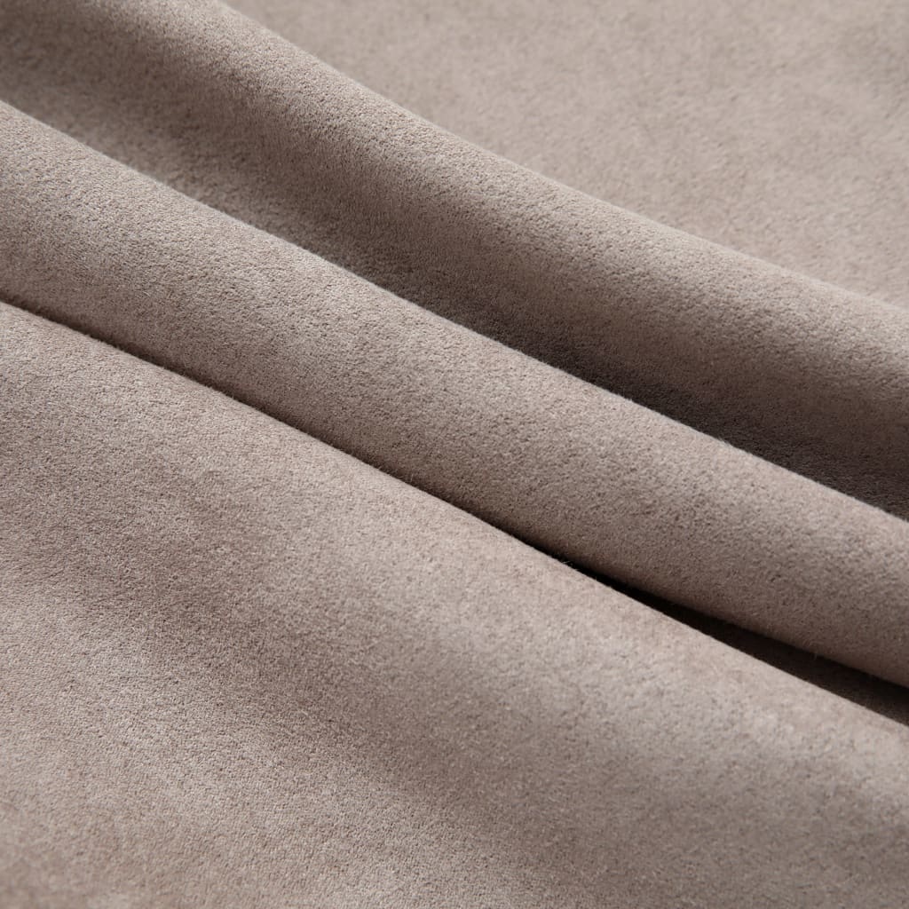 VidaXL Gordijn verduisterend met metalen ringen 2 st 140x245 cm taupe