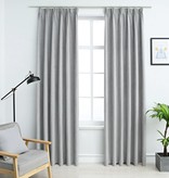 VidaXL Gordijnen verduisterend met haken 2 st 140x175 cm grijs