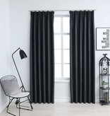 VidaXL Gordijnen verduisterend met haken 2 st 140x245 cm antraciet