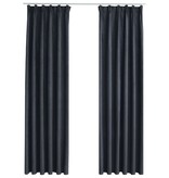 VidaXL Gordijnen verduisterend met haken 2 st 140x245 cm antraciet
