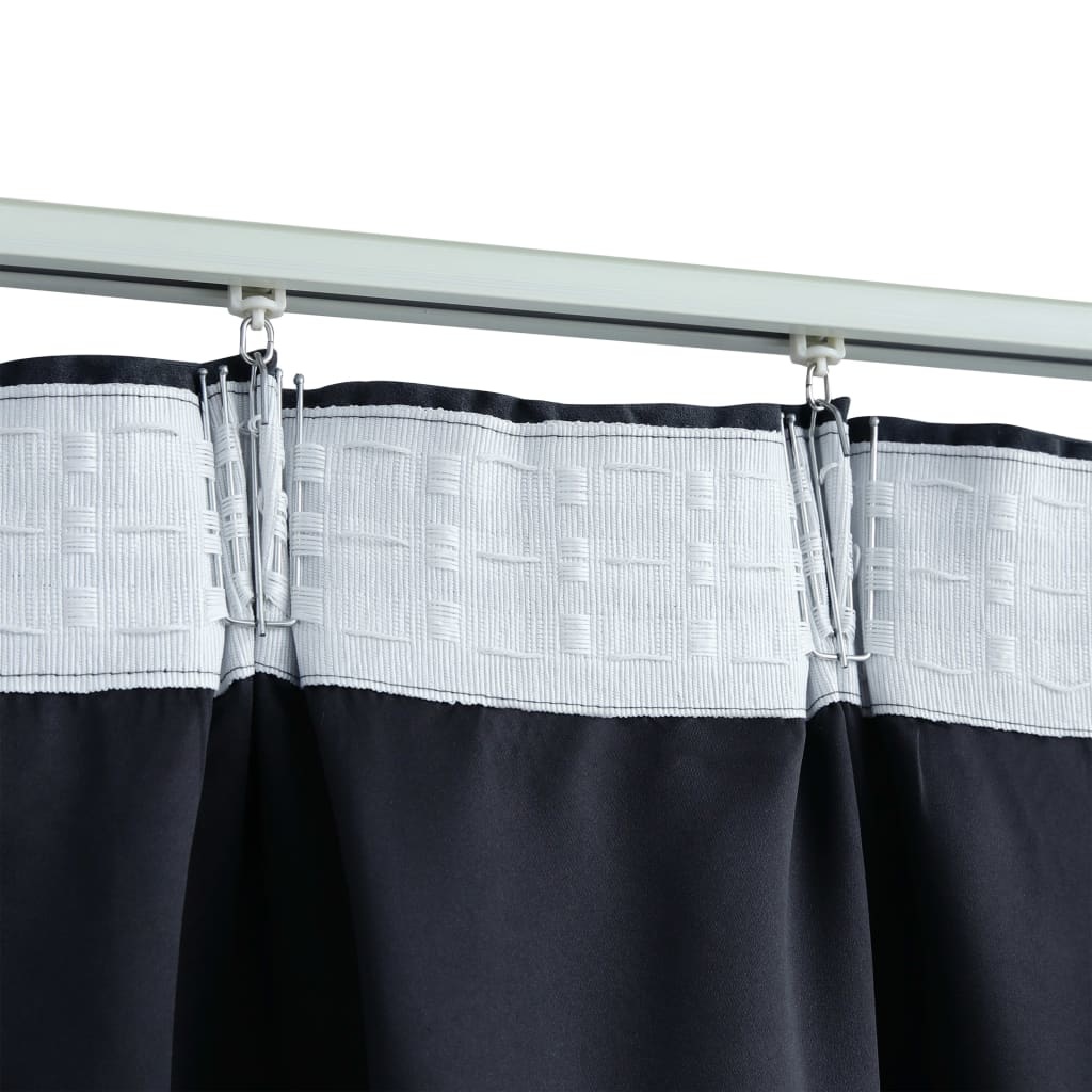 VidaXL Gordijnen verduisterend met haken 2 st 140x245 cm antraciet