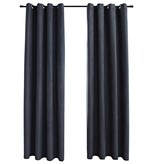 VidaXL Gordijnen verduisterend met ringen 2 st 140x225 cm antraciet