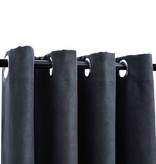 VidaXL Gordijnen verduisterend met ringen 2 st 140x225 cm antraciet
