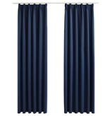 vidaXL Gordijnen verduisterend met haken 2 st 140x245 cm blauw