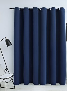 VidaXL Gordijn verduisterend met metalen ringen 290x245 cm blauw