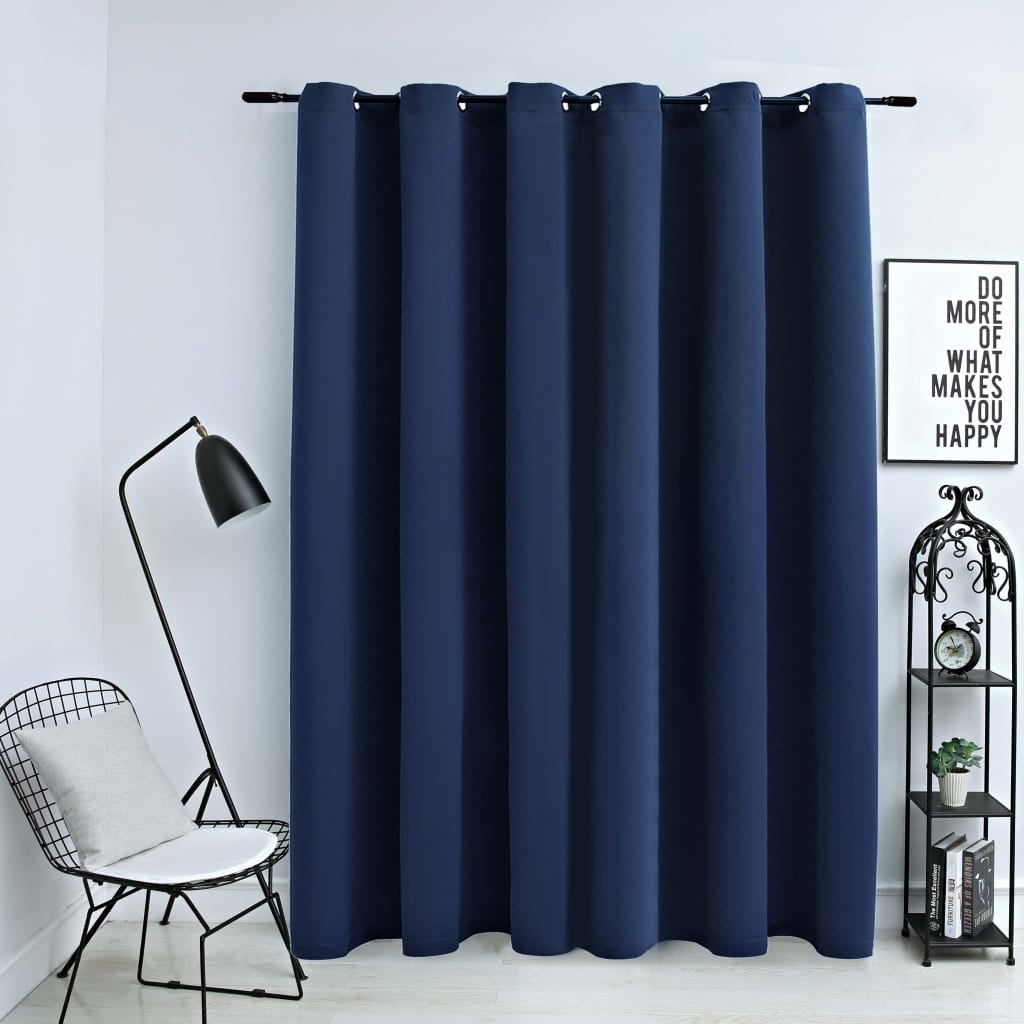 VidaXL Gordijn verduisterend met metalen ringen 290x245 cm blauw