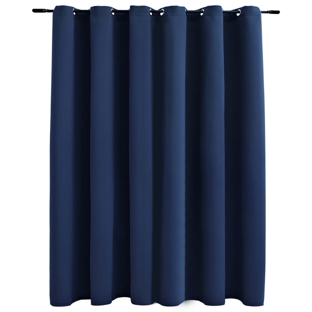 VidaXL Gordijn verduisterend met metalen ringen 290x245 cm blauw