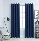 VidaXL Gordijn verduisterend met metalen ringen 2 st 140x245 cm blauw