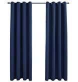 VidaXL Gordijn verduisterend met metalen ringen 2 st 140x245 cm blauw