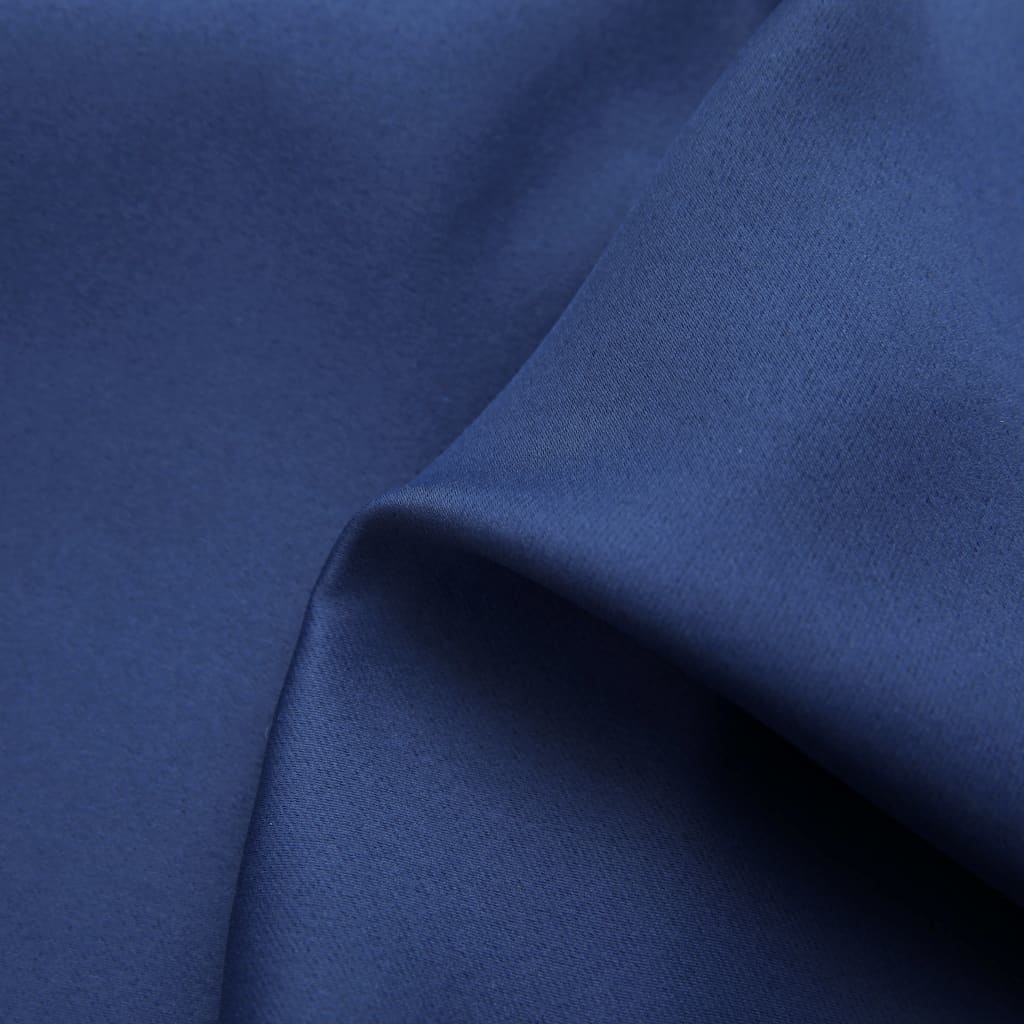 VidaXL Gordijn verduisterend met metalen ringen 2 st 140x245 cm blauw