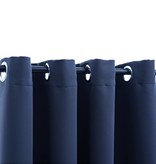 VidaXL Gordijn verduisterend met metalen ringen 2 st 140x175 cm blauw