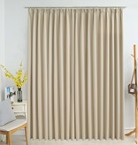 vidaXL Gordijn verduisterend met haken 290x245 cm beige