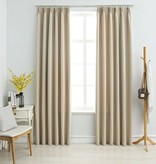 vidaXL Gordijnen verduisterend met haken 2 st 140x225 cm beige