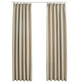 VidaXL Gordijnen verduisterend met haken 2 st 140x175 cm beige