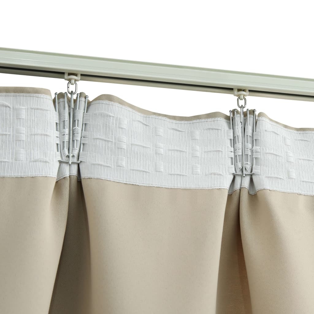 VidaXL Gordijnen verduisterend met haken 2 st 140x175 cm beige