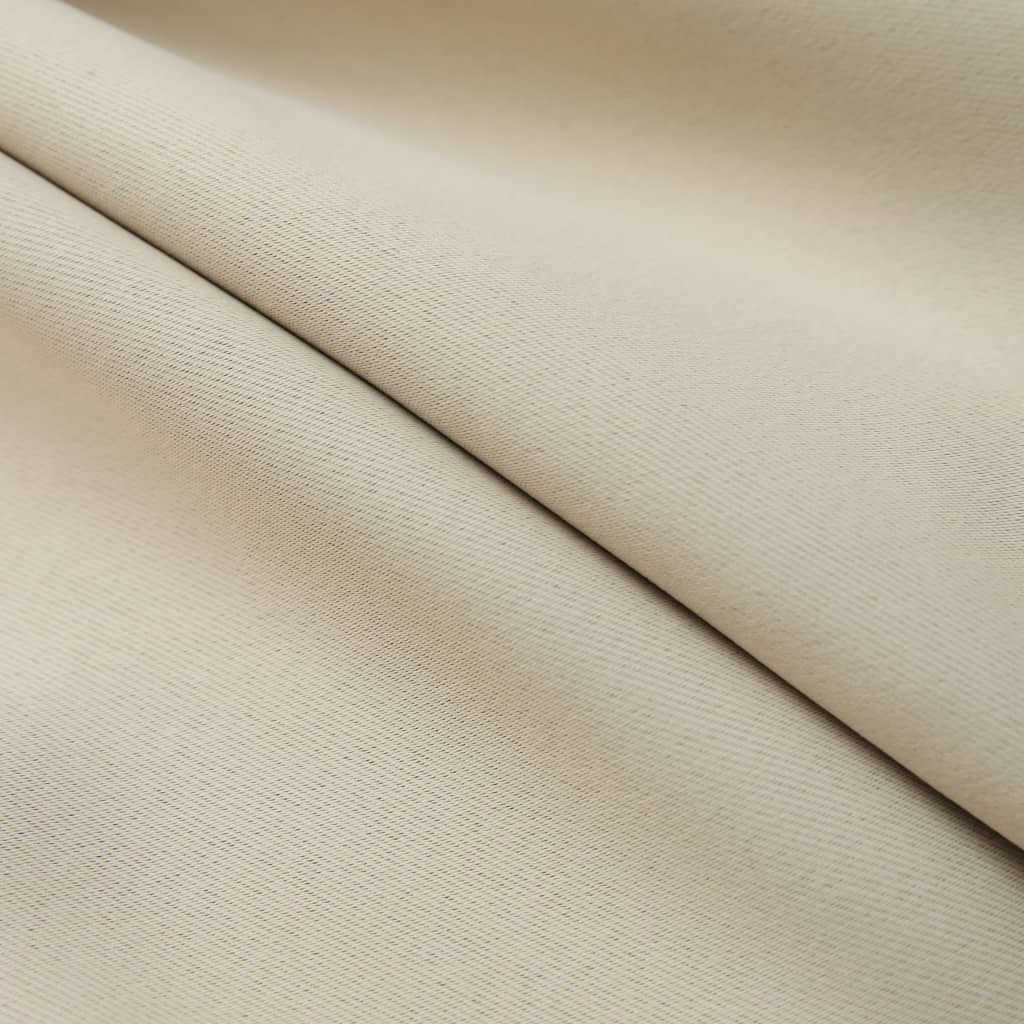 vidaXL Gordijnen verduisterend met haken 2 st 140x175 cm beige