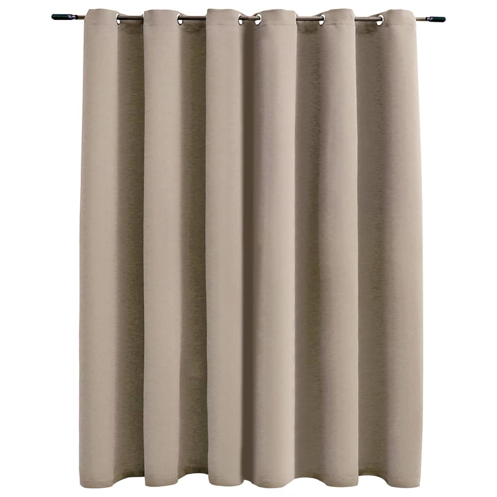 VidaXL Gordijn verduisterend met metalen ringen 290x245 cm beige