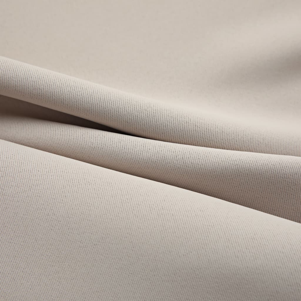 VidaXL Gordijn verduisterend met metalen ringen 290x245 cm beige