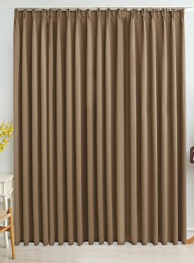 vidaXL Gordijn verduisterend met haken 290x245 cm taupe