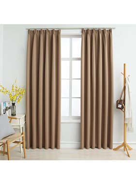 VidaXL Gordijnen verduisterend met haken 2 st 140x245 cm taupe