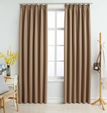 VidaXL Gordijnen verduisterend met haken 2 st 140x175 cm taupe