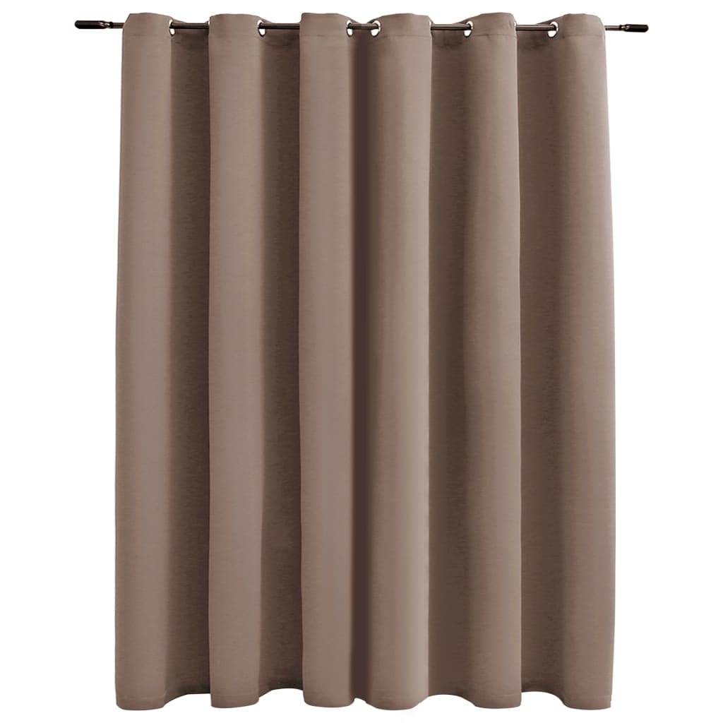 VidaXL Gordijn verduisterend met metalen ringen 290x245 cm taupe