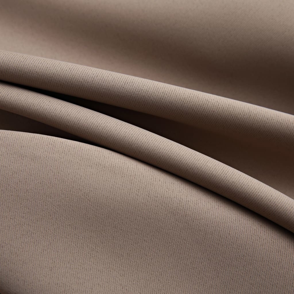VidaXL Gordijn verduisterend met metalen ringen 290x245 cm taupe