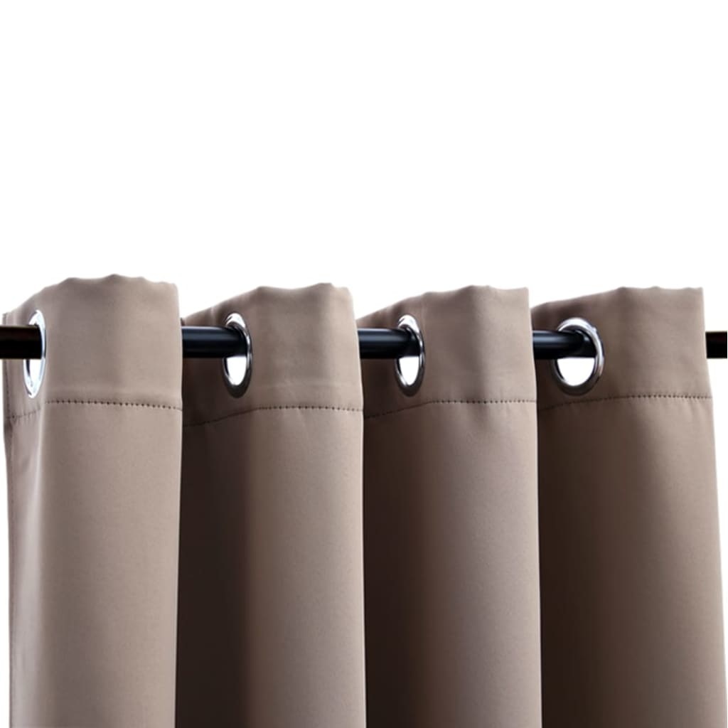 VidaXL Gordijn verduisterend met metalen ringen 290x245 cm taupe