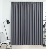 VidaXL Gordijn verduisterend met haken 290x245 cm grijs
