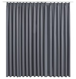 VidaXL Gordijn verduisterend met haken 290x245 cm grijs