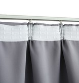 VidaXL Gordijn verduisterend met haken 290x245 cm grijs