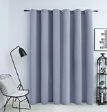 VidaXL Gordijn verduisterend met metalen ringen 290x245 cm grijs