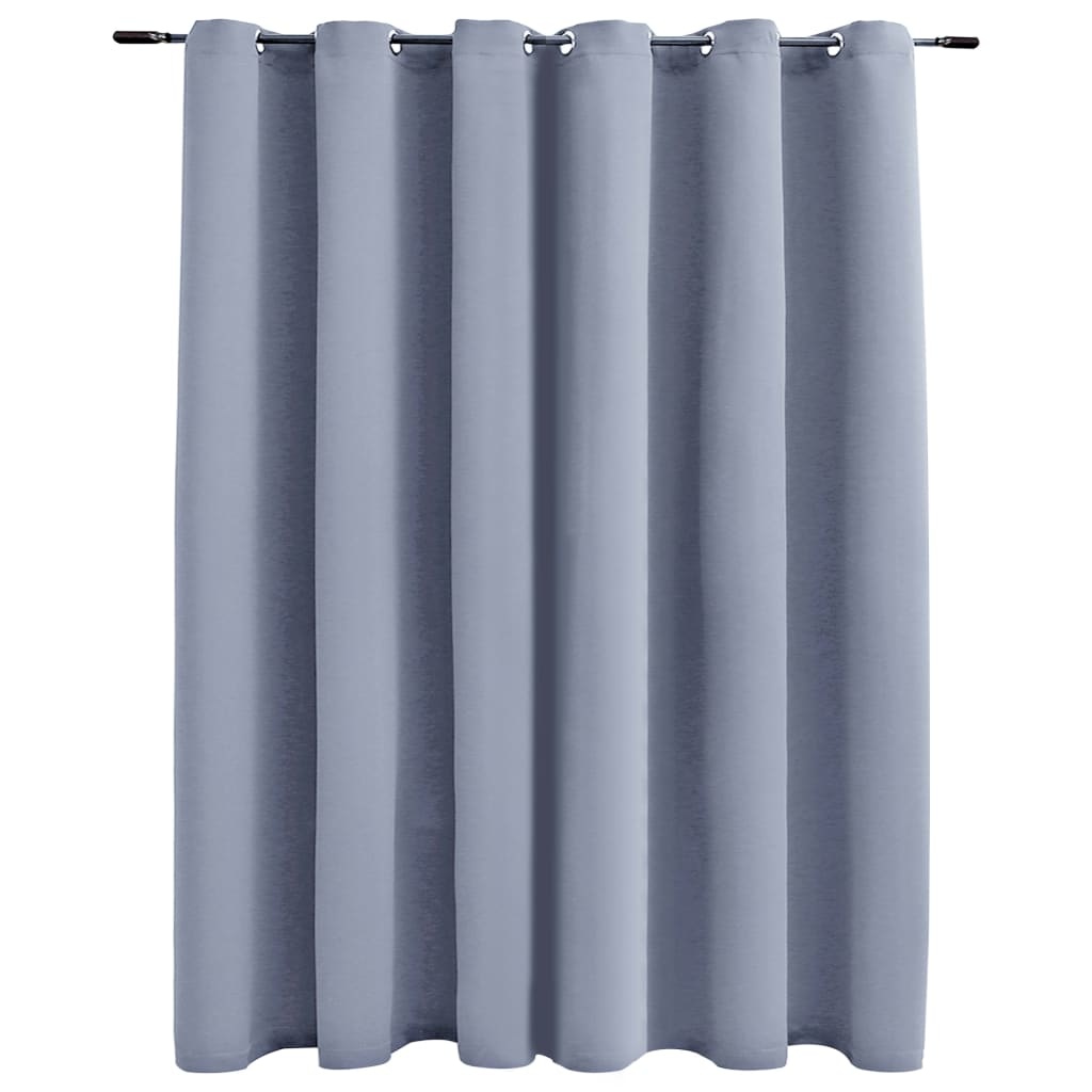 VidaXL Gordijn verduisterend met metalen ringen 290x245 cm grijs