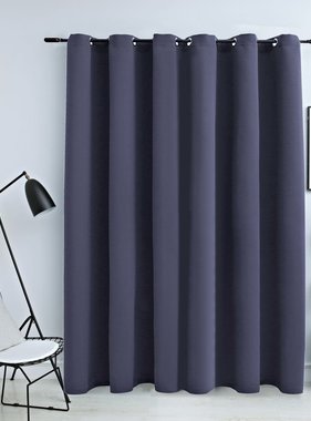 VidaXL Gordijn verduisterend met metalen ringen 290x245 cm antraciet