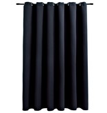 VidaXL Gordijn verduisterend met metalen ringen 290x245 cm zwart