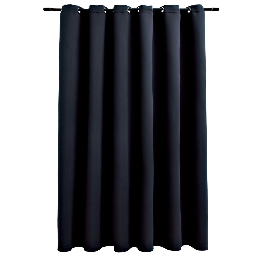 VidaXL Gordijn verduisterend met metalen ringen 290x245 cm zwart