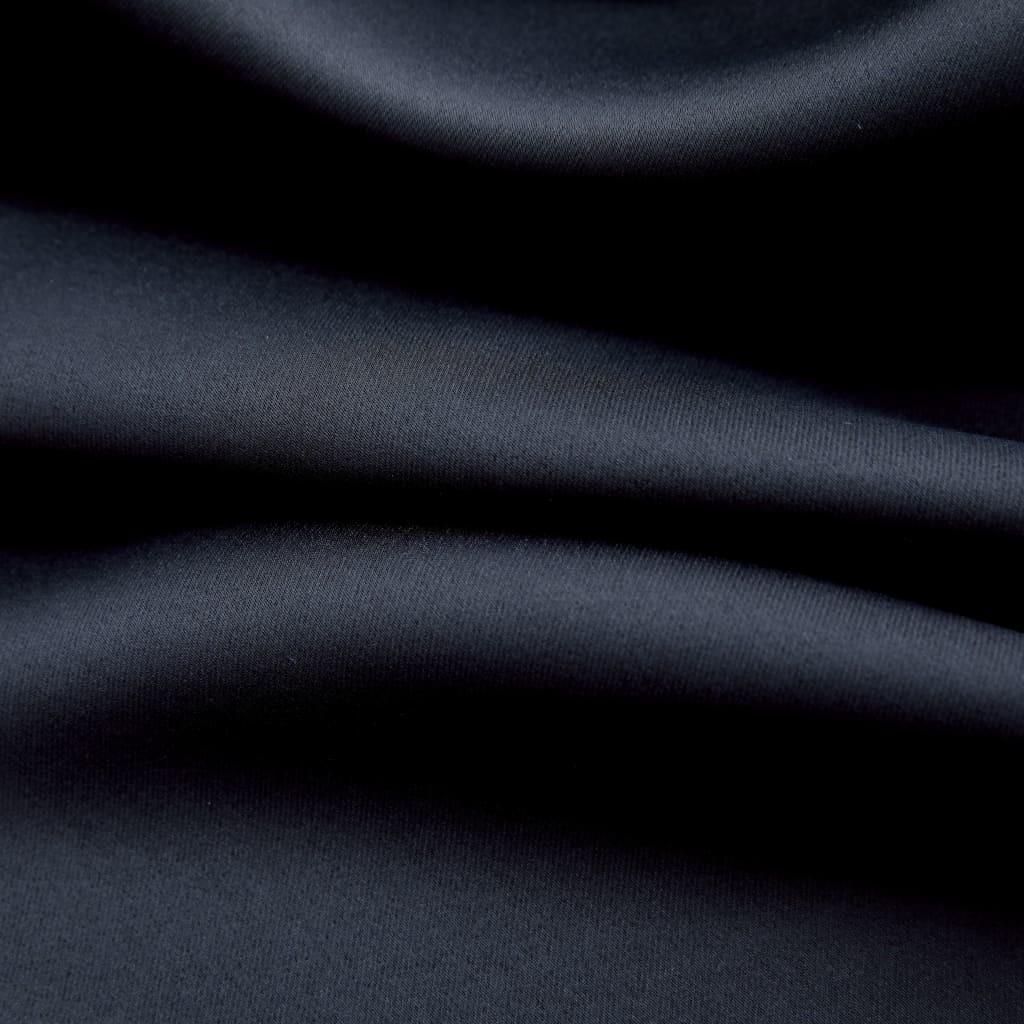 VidaXL Gordijn verduisterend met metalen ringen 290x245 cm zwart