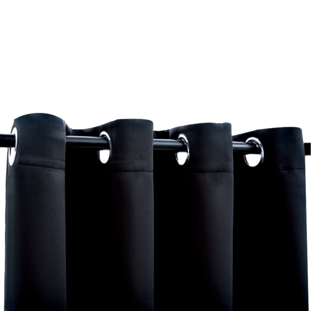 VidaXL Gordijn verduisterend met metalen ringen 290x245 cm zwart