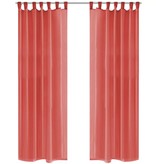 vidaXL Gordijnen voile 140x225 cm rood 2 st