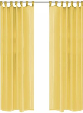 VidaXL Gordijnen voile 140x245 cm geel 2 st
