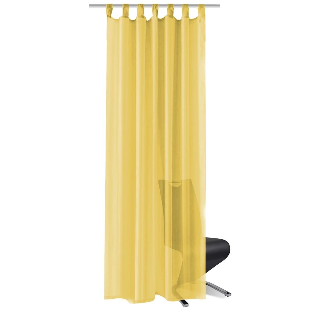 VidaXL Gordijnen voile 140x245 cm geel 2 st