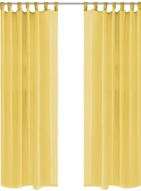 VidaXL Gordijnen voile 140x175 cm geel 2 st