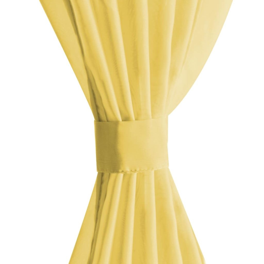 vidaXL Gordijnen voile 140x175 cm geel 2 st