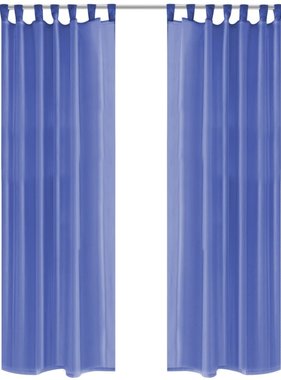 VidaXL Gordijnen voile 140x245 cm koningsblauw 2 st