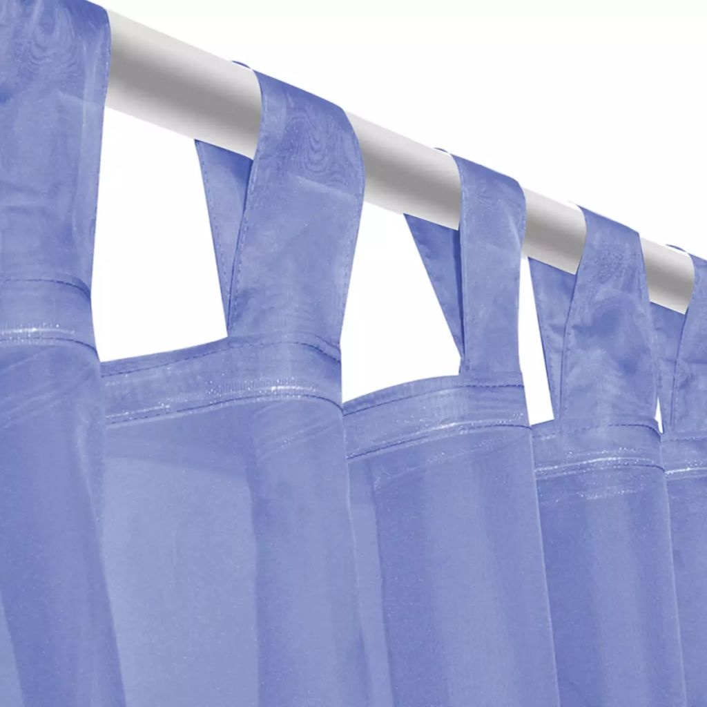 VidaXL Gordijnen voile 140x225 cm koningsblauw 2 st