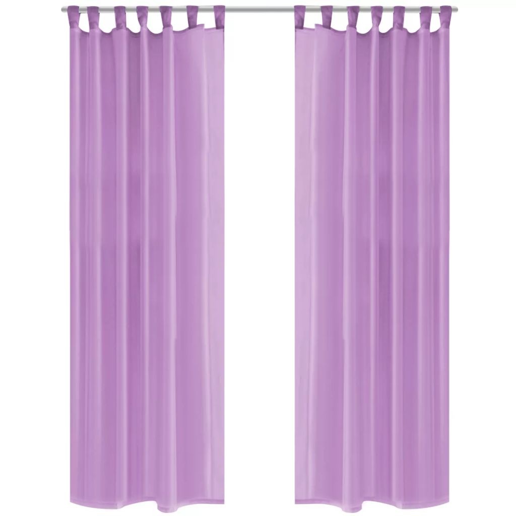 VidaXL Gordijnen voile 140x245 cm lila 2 st