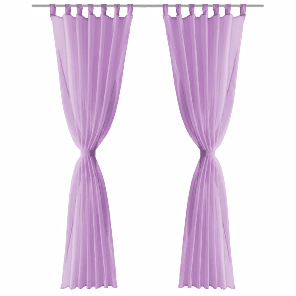 VidaXL Gordijnen voile 140x245 cm lila 2 st
