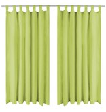 VidaXL Micro-satijnen gordijnen met lussen 140x245 cm groen 2 st